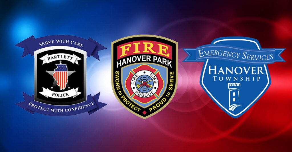 Alignment First Responder Logos: Bartlett Police, Hanover Park Fire, Hanover Township Emergency Services